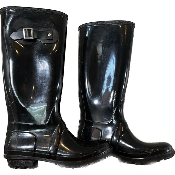 ITASCA Tall Black Waterproof Rubber Rain Boots Women’s Size 10 - Picture 3 of 7